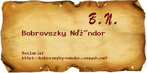 Bobrovszky Nándor névjegykártya