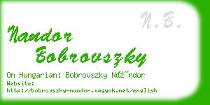 nandor bobrovszky business card